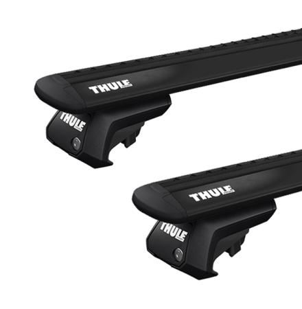 Thule Raised Rail Evo 7104 mit 7115 Thule Wingbar Black Evo 150 cm